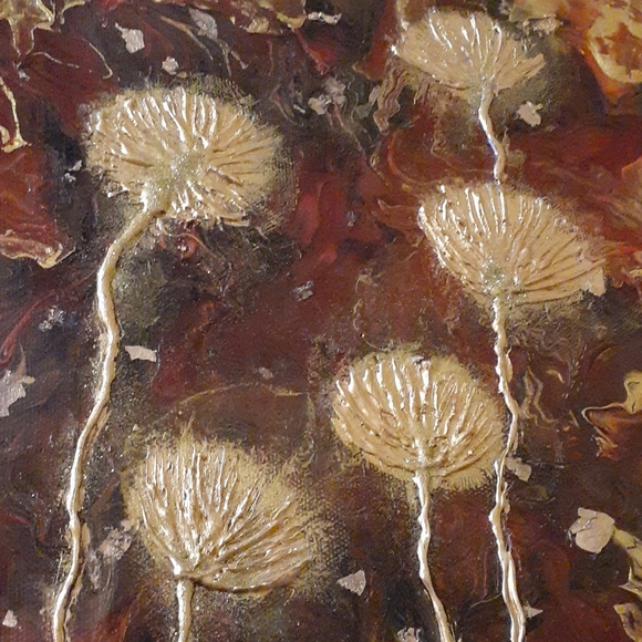 💥Handpainted Gorgeous Gold Dandelions flowers - Picture 3 of 4